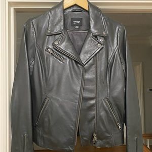 Lamarque Moto Leather Jacket in Black - Size Medium